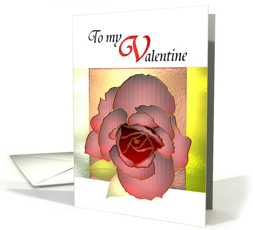 To my Valentine, a beautiful red rose card (1416438)