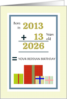 Beddian Birthday In 2024 Born in 2012 12 Years Old Adding up Numbers card