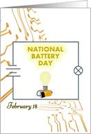 National Battery Day February 18 Electrical Symbols Circuit Diagram card