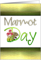 Marmot Day February 2 Cute Marmot and Flowers Sketch card