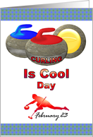 Curling Is Cool Day February 23 Curling Stones and Player card