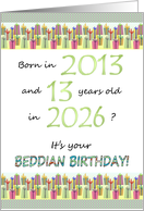 Beddian Birthday In 2024 Born in 2012 12 Years Old Colorful Presents card