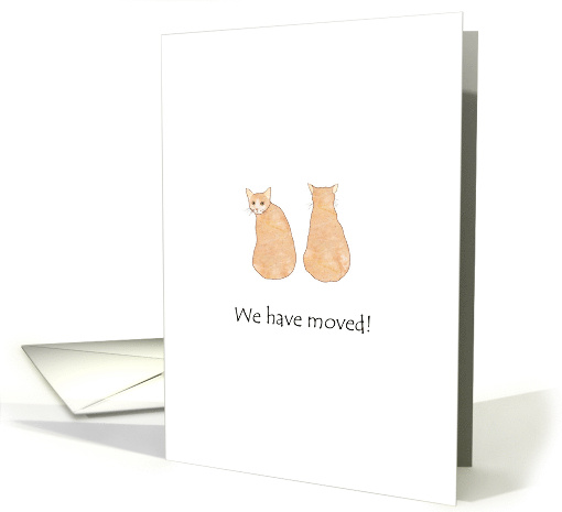 We've Moved to New Apartment Two Cats Sitting Together card (1418540)