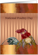 National Poultry Day Rooster Wearing Date Tag card