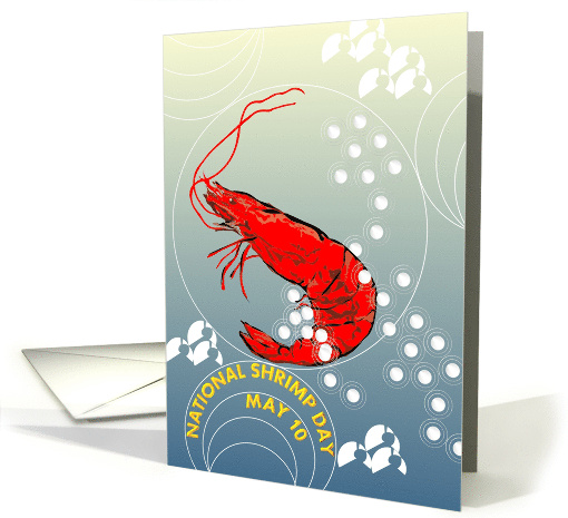 National Shrimp Day May 10 Shrimp in Water Abstract Art card (1418718)