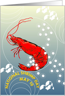 National Shrimp Day May 10 Shrimp in Water Abstract Art card