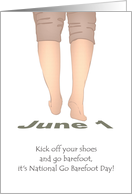 National Go Barefoot Day June 1 Walking in Bare Feet card