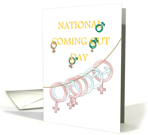 National Coming Out Day October 11 Male Female Gender Symbols card