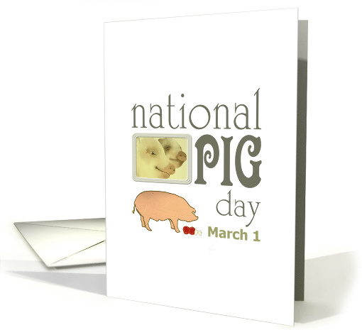 National Pig Day March 1 Pigs and Apples card (1420106)