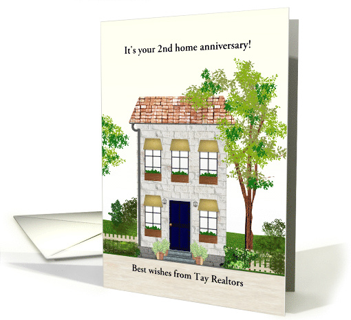 Custom Year Home Anniversary Realtors to Clients Cute House Trees card