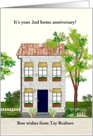 Customizable year home anniversary realtors to clients cute house card