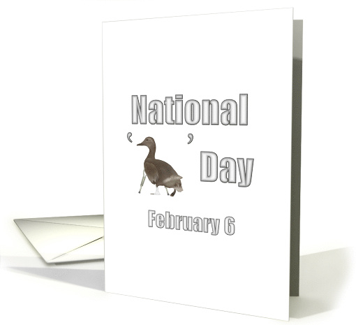 National Lame Duck Day February 6 Sketch of Duck with Crutches card