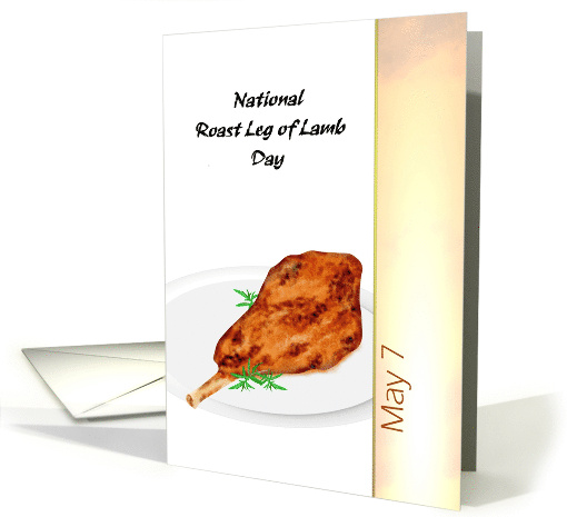 National Roast Leg of Lamb Day May 7 Roast Lamb Rosemary Sprigs card