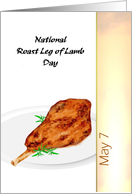 National Roast Leg of Lamb Day May 7 Roast Lamb Rosemary Sprigs card