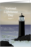 National Lighthouse Day Beacon of Light Out to Sea card