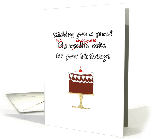 Wishing you a big chocolate cake for your birthday card (1423468)