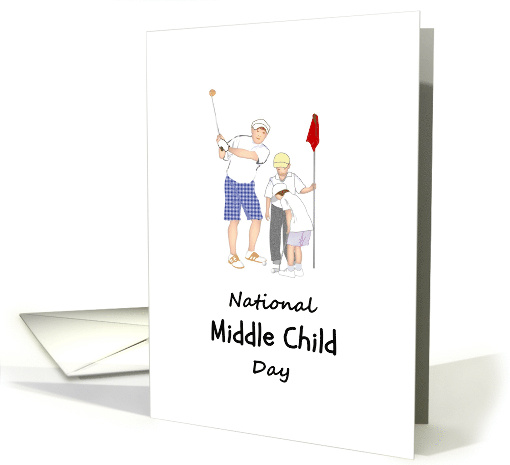 National Middle Child Day August Fun Sketch of Three Brothers card