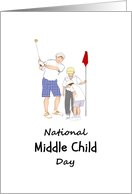 National Middle Child Day August Fun Sketch of Three Brothers card