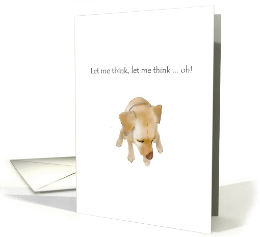 Birthday, dog seated and looking down in deep thought card (1424174)