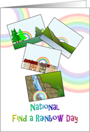 National Find a Rainbow Day April 3 Cartoon Landscapes and Rainbows card
