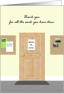 Thank you for work done behind the scenes, business idioms card