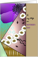 Lesbian Mother’s Day for my Wife Bright Florals Abstract Patterns card