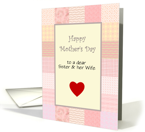 Lesbian Mother's Day Customizable for Relative Pink Patchwork card