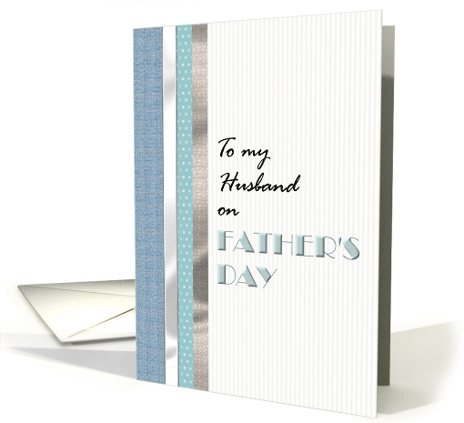 Gay Father's Day for Husband Blue Patterned Stripes card (1429092)