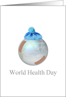 World Health Day April 7 Ice Pack Sitting On Planet Earth card