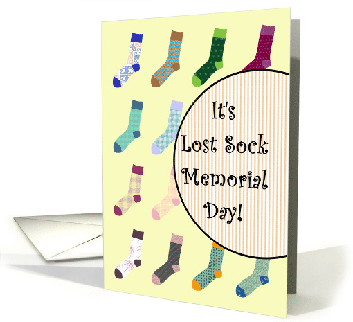 Lost Sock Memorial Day May 9 Colorful Single Socks card (1432768)
