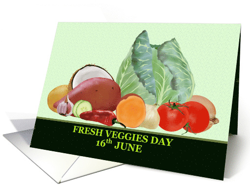 Fresh Veggies Day Delicious Vegetable Line Up card (1433650)