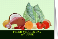 Fresh Veggies Day Delicious Vegetable Line Up card