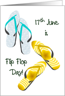 Flip Flop Day June 17 Colorful Flip Flops card