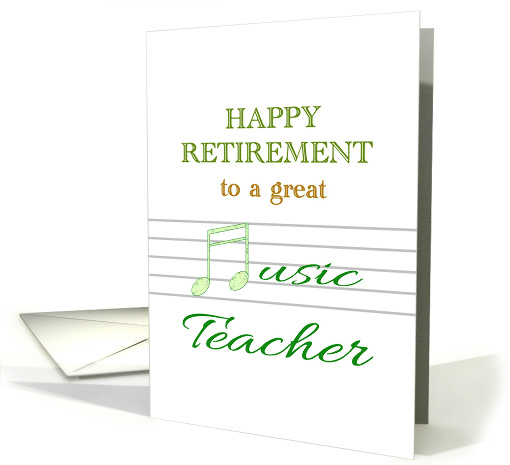 Congratulations to Music Teacher on Retirement 16th Note... (1434372)