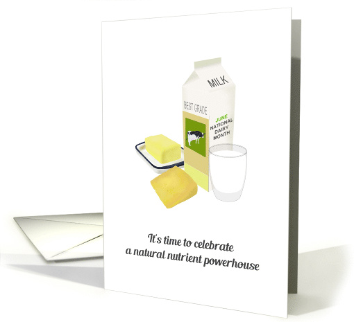 National Dairy Month in June Selection of Dairy Products card
