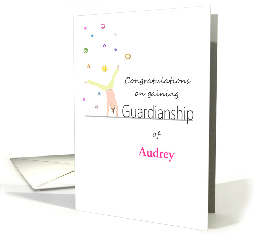 Congratulations On Gaining Guardianship Girl Cartwheeling card