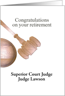 Custom Retirement For Judge Illustration Of Gavel And Hammer card