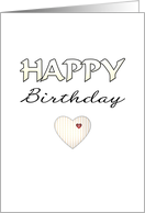 Birthday for Friend Red Heart on Soft Colored Striped Heart card