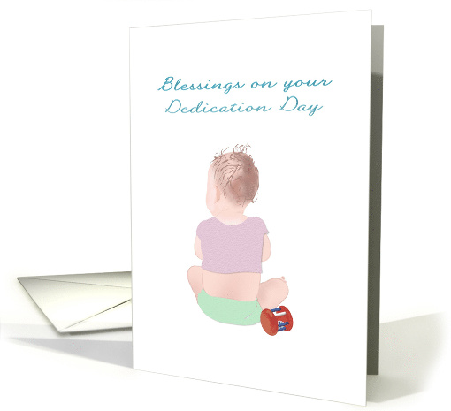 Baby Dedication Day for Granddaughter Baby and Rattle card (1439522)