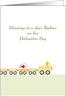 Dedication Day for Nephew Toy Train Carrying ’with love’ Card