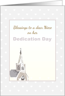 Dedication Day for Niece Profile of Church Clear Skies Little Hearts card