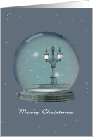 Illustration Of Street Lamp On Lendal Bridge York England Christmas card