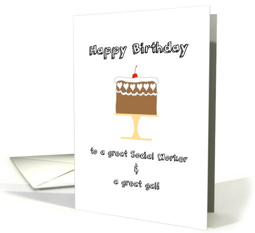 Social Worker Birthday Chocolate Cake With Icing And a... (1440242)