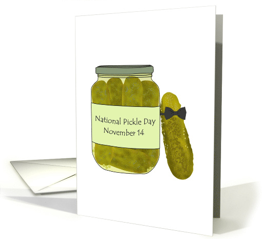 National Pickle Day November 14 Pickle in a Black Bowtie card