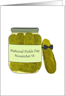 National Pickle Day November 14 Pickle in a Black Bowtie card