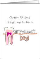 Dental Assistant birthday, marvelous spelt with tooth cross-section card