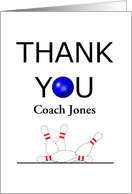 Custom Thank You Bowling Coach Falling Pins card