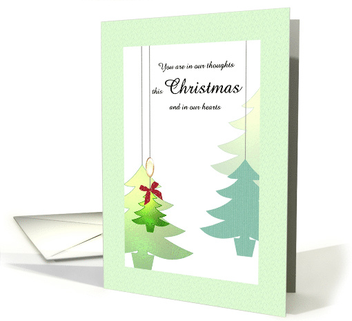 First Christmas Alone Bereaved Green Glass Holiday Tree Ornaments card