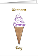 National Soft Ice Cream Day Yummy Soft Serve Ice Cream on Cone card