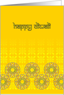 Diwali, Abstract Florals in Shades of Yellow and Gold card